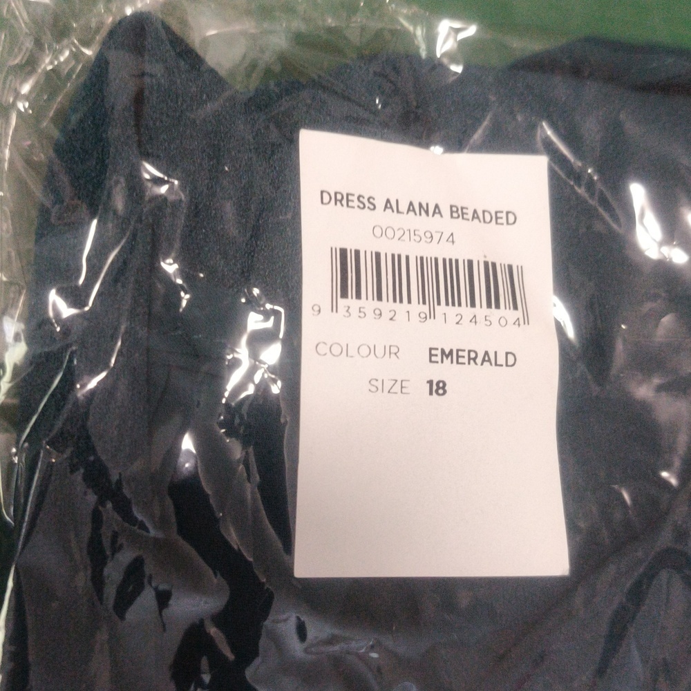 New Alana Emerald Beaded Dress / Size 2X - Picture 2 of 3